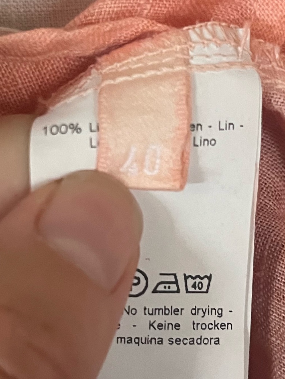 120% Lino Popover Pure Linen Shirt in Tangerine - Picture 12 of 16
